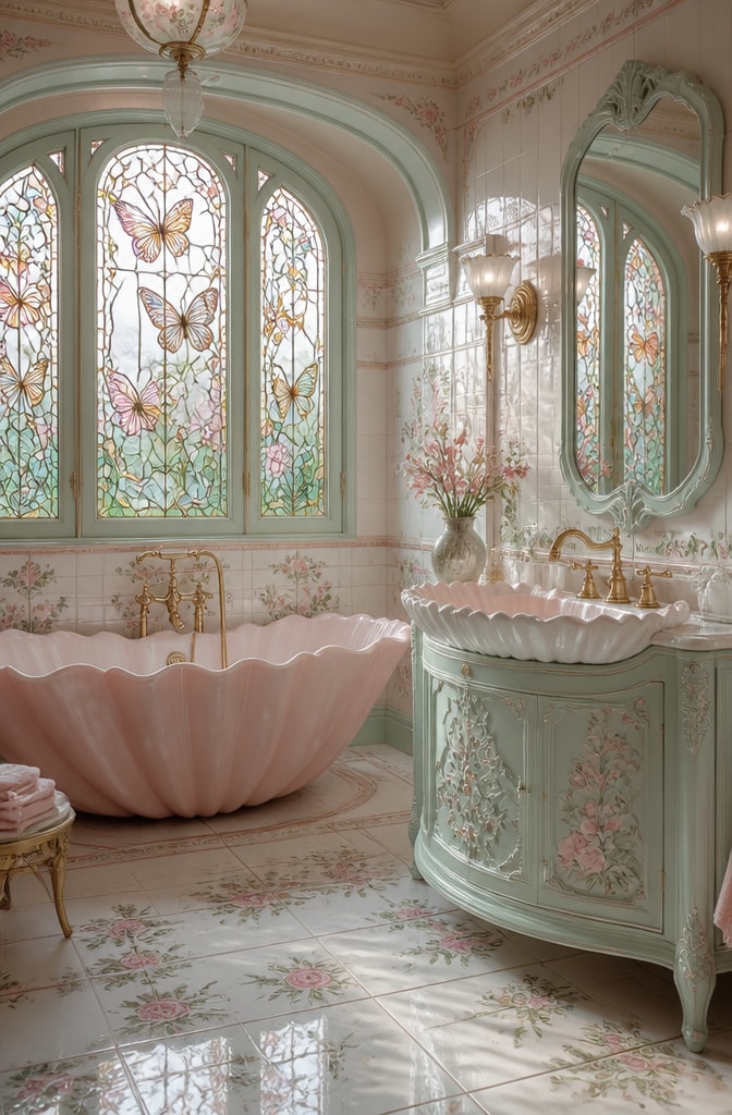 Pastel Dream Art Nouveau Bathroom