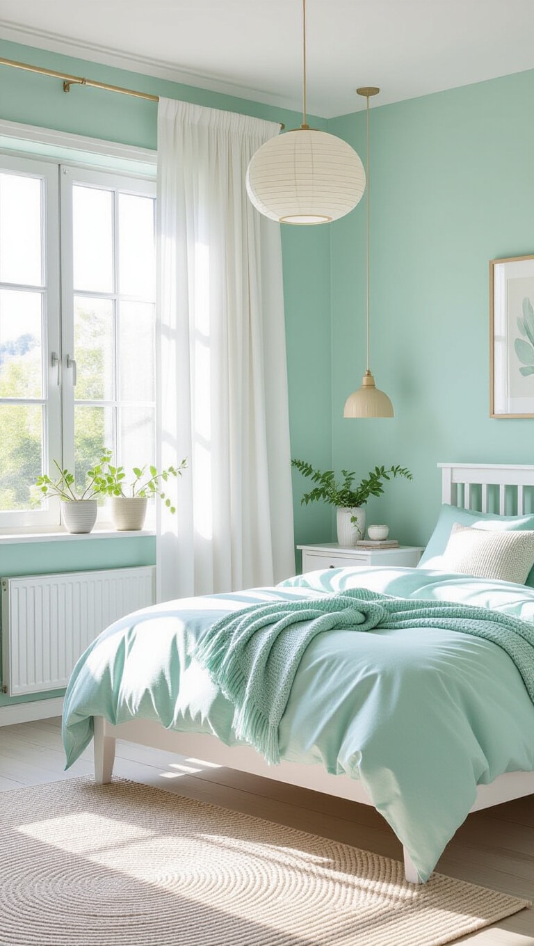 Pastel Mint Refreshing Bedroom Walls