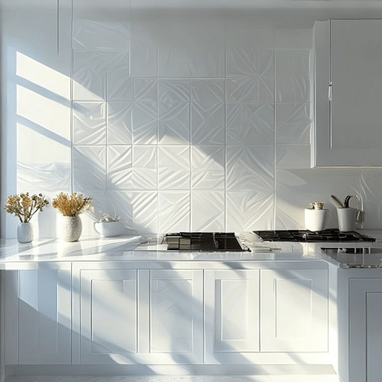 Raised Geometric Porcelain Tiles