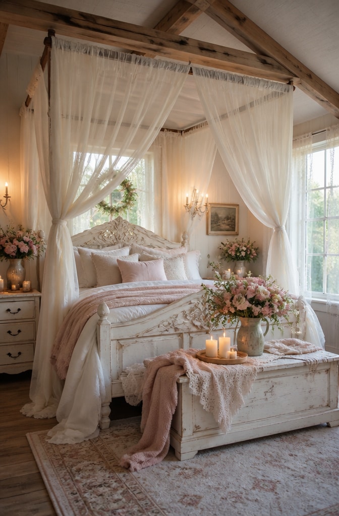 Romantic Soft Boho Farmhouse Bedroom