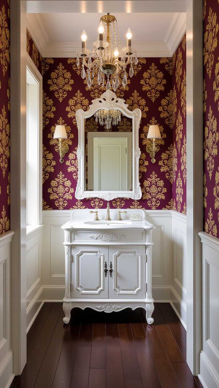 Romantic Victorian Damask Wallpaper