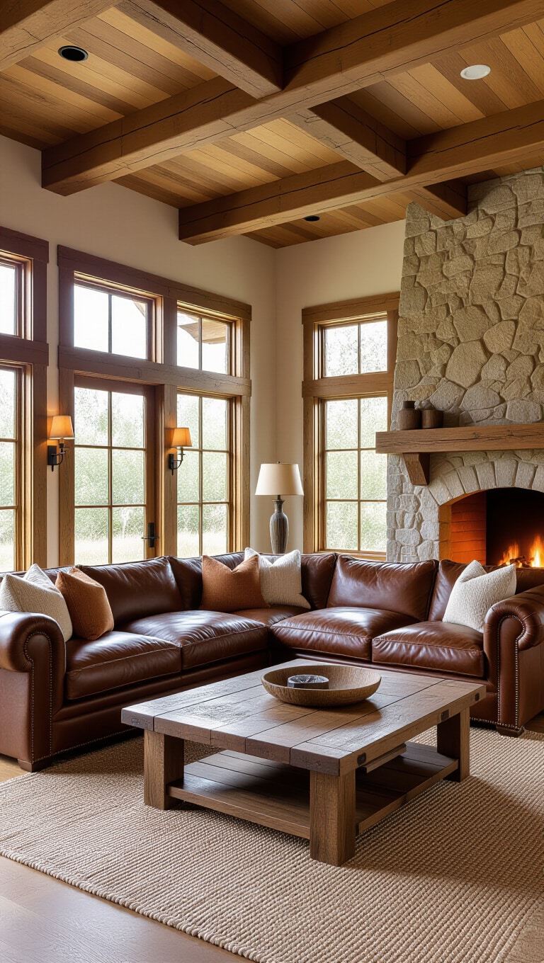 13 Inspiring Brown Leather Sectional Living Room Ideas for a Cozy and Stylish Home