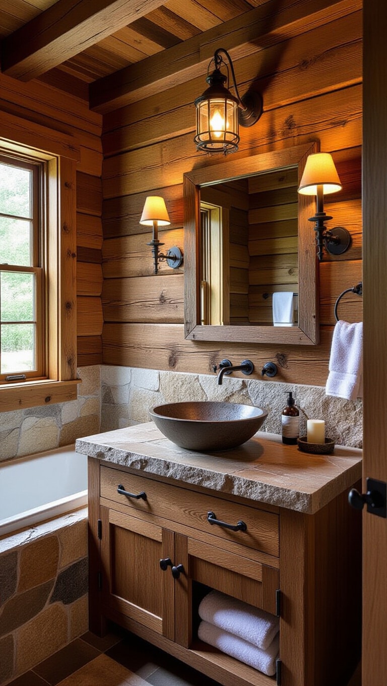 Rustic Cabin Guest Bathroom