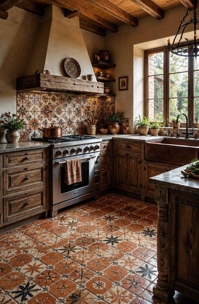 Rustic Earth-Toned Terracotta Tiles