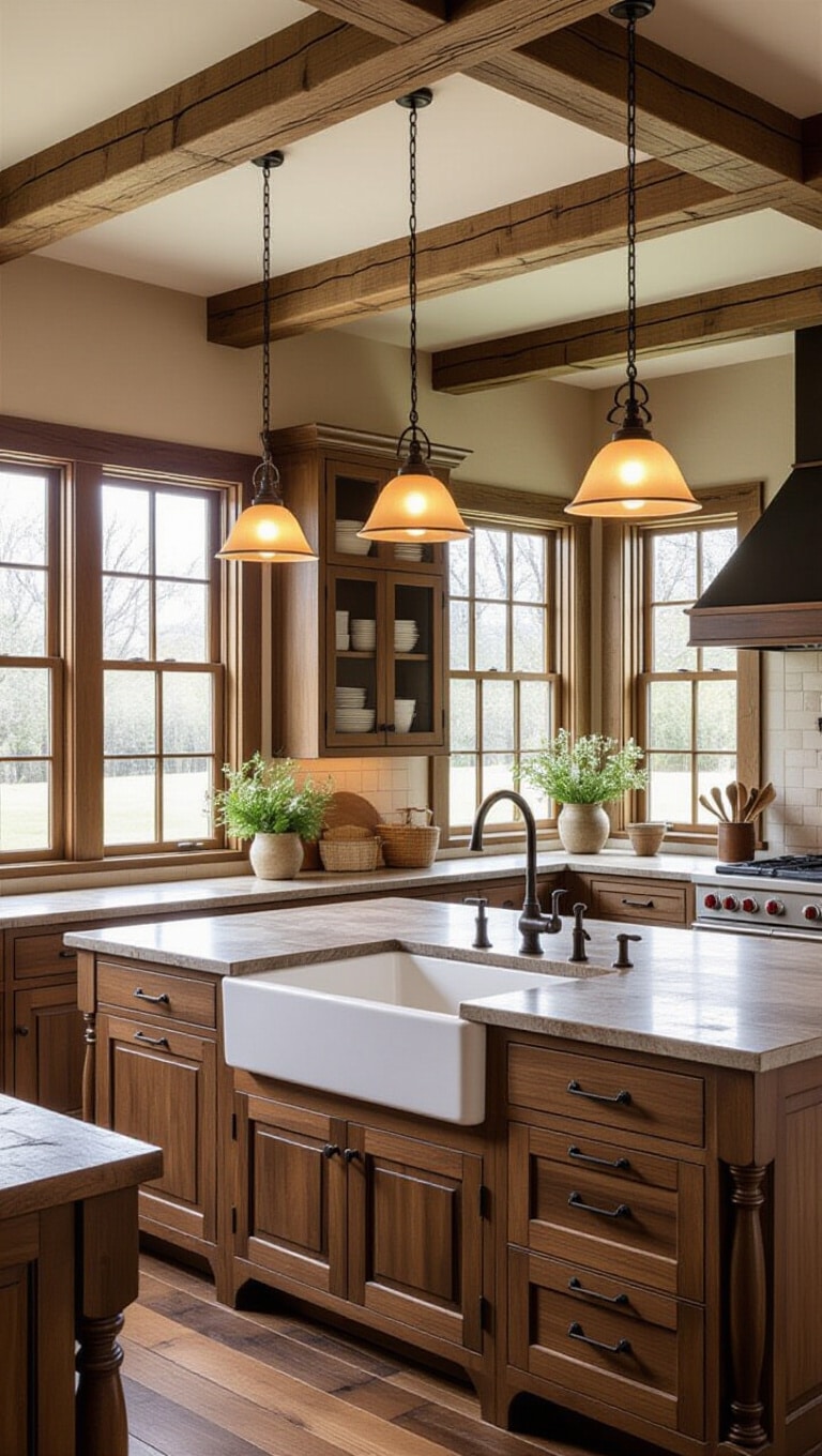 Rustic Farmhouse Baltic Brown Kitchen