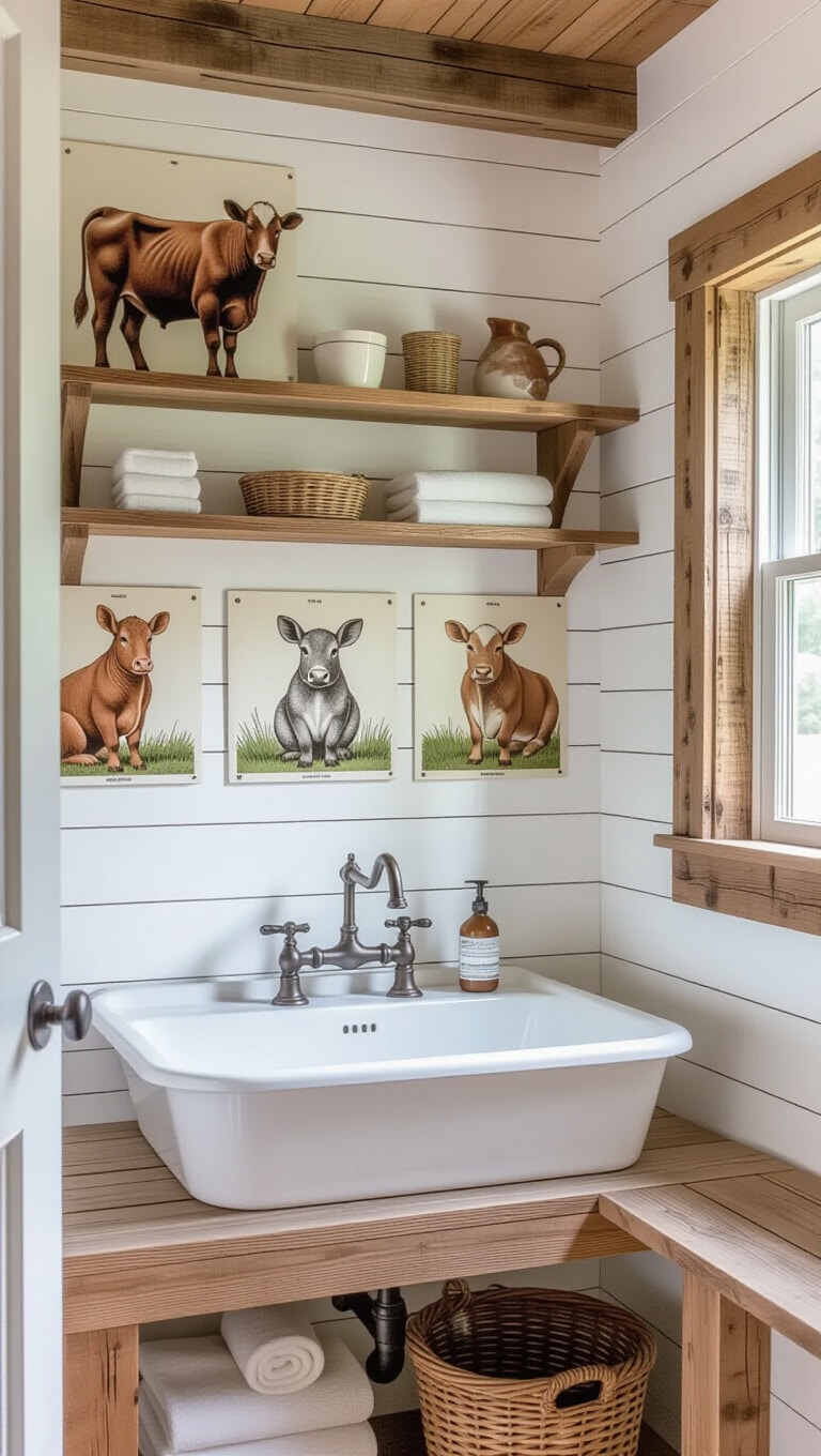 Rustic Farmhouse Bathroom Gag Prints