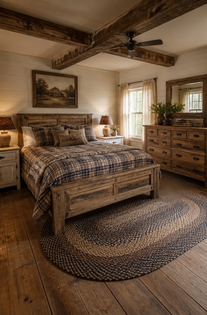 Rustic Farmhouse Bedroom Design