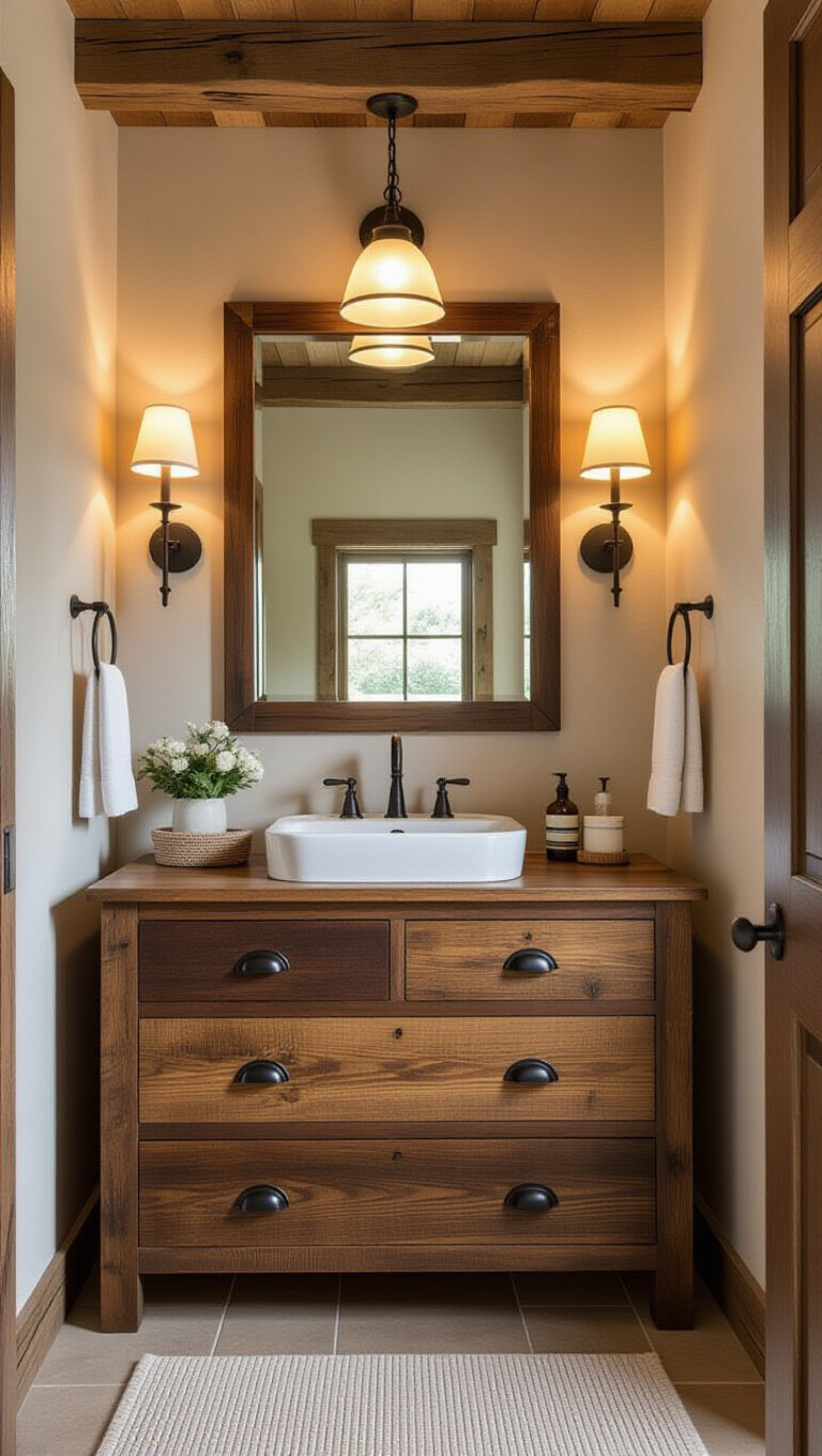 Rustic Farmhouse Brown Vanity