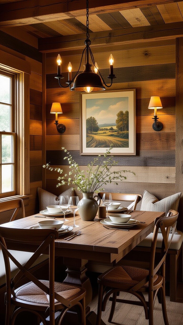 Rustic Farmhouse Dining Room Walls