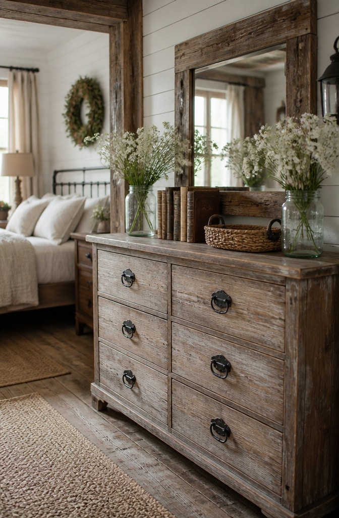Rustic Farmhouse Dresser Decor Bedroom