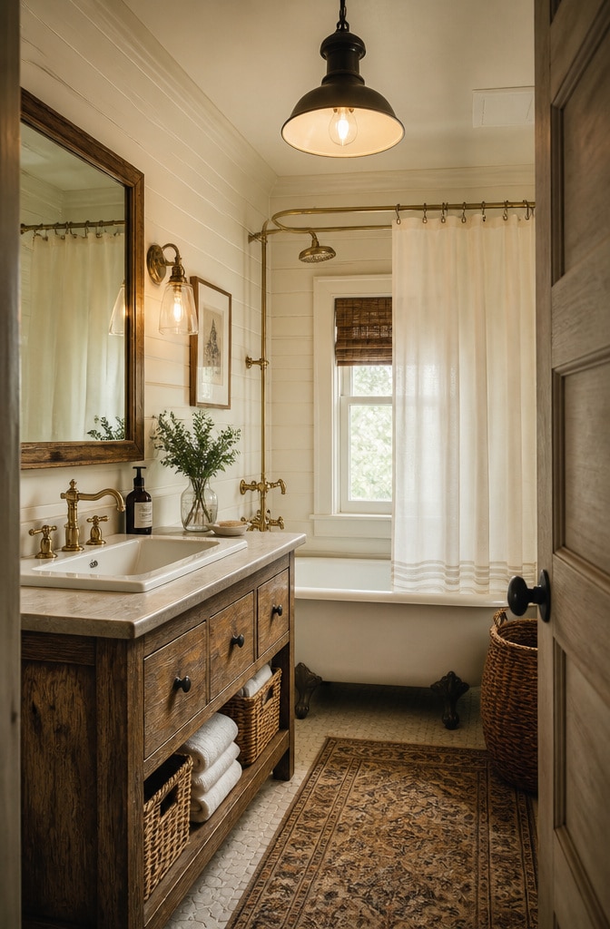 Rustic Farmhouse Guest Bathroom