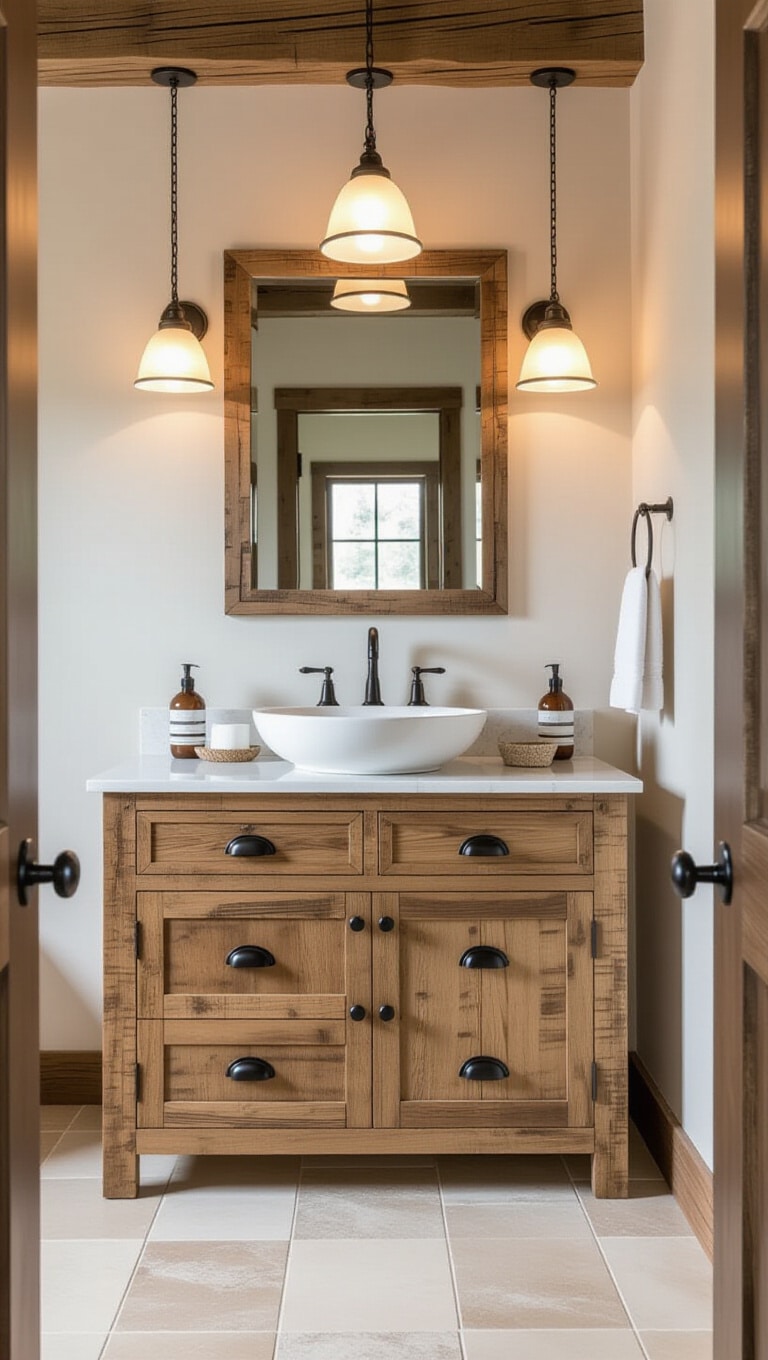 Rustic Farmhouse Single Sink Vanity