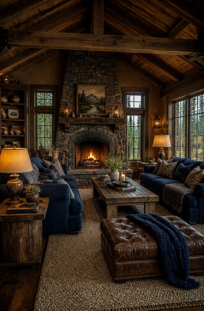 Rustic Navy and Brown Cozy Retreat
