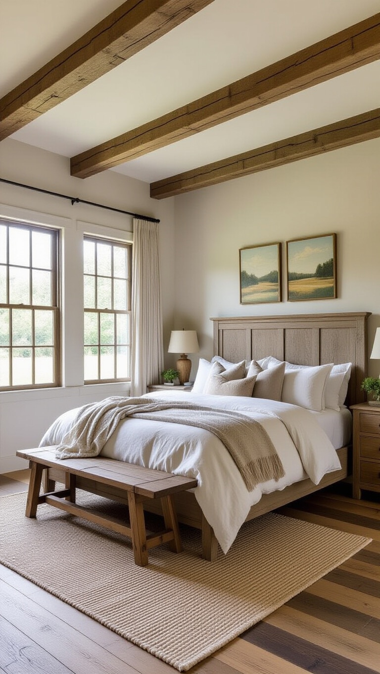 Rustic Neutral Farmhouse Bedroom