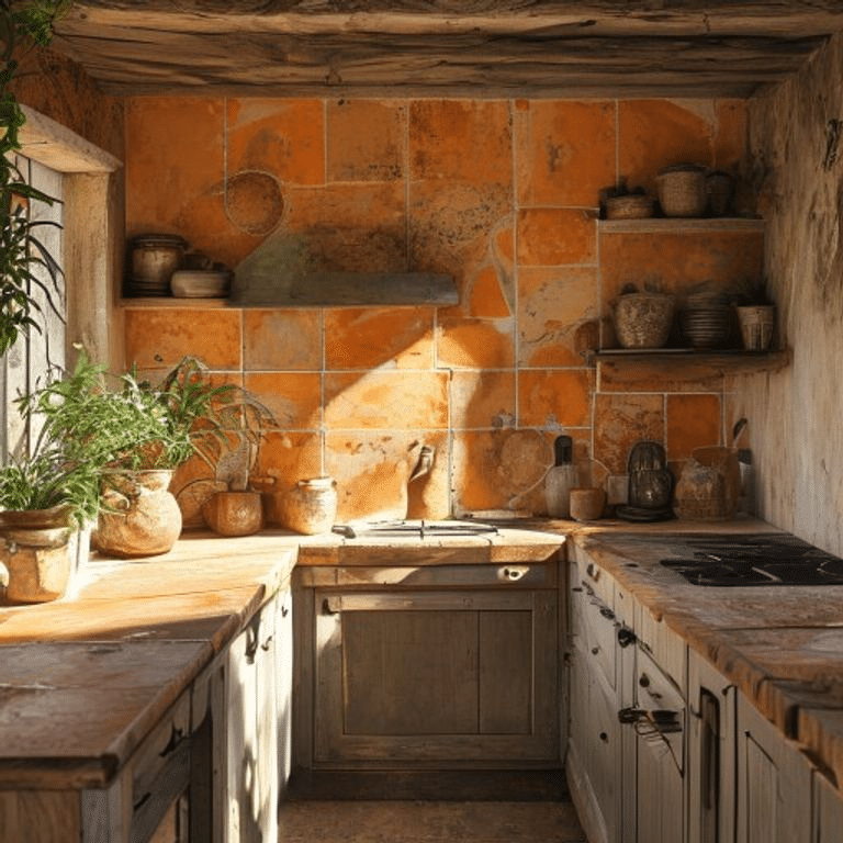 Rustic Terracotta Textured Tiles