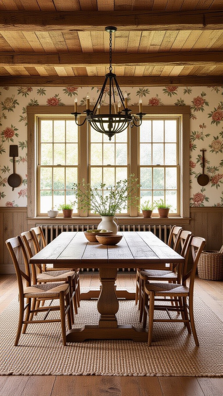 Rustic Vintage Farmhouse Dining Room