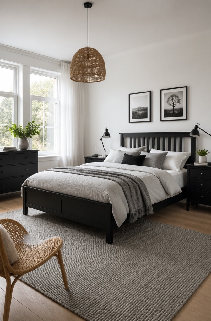 Scandinavian Black Contrast Bedroom