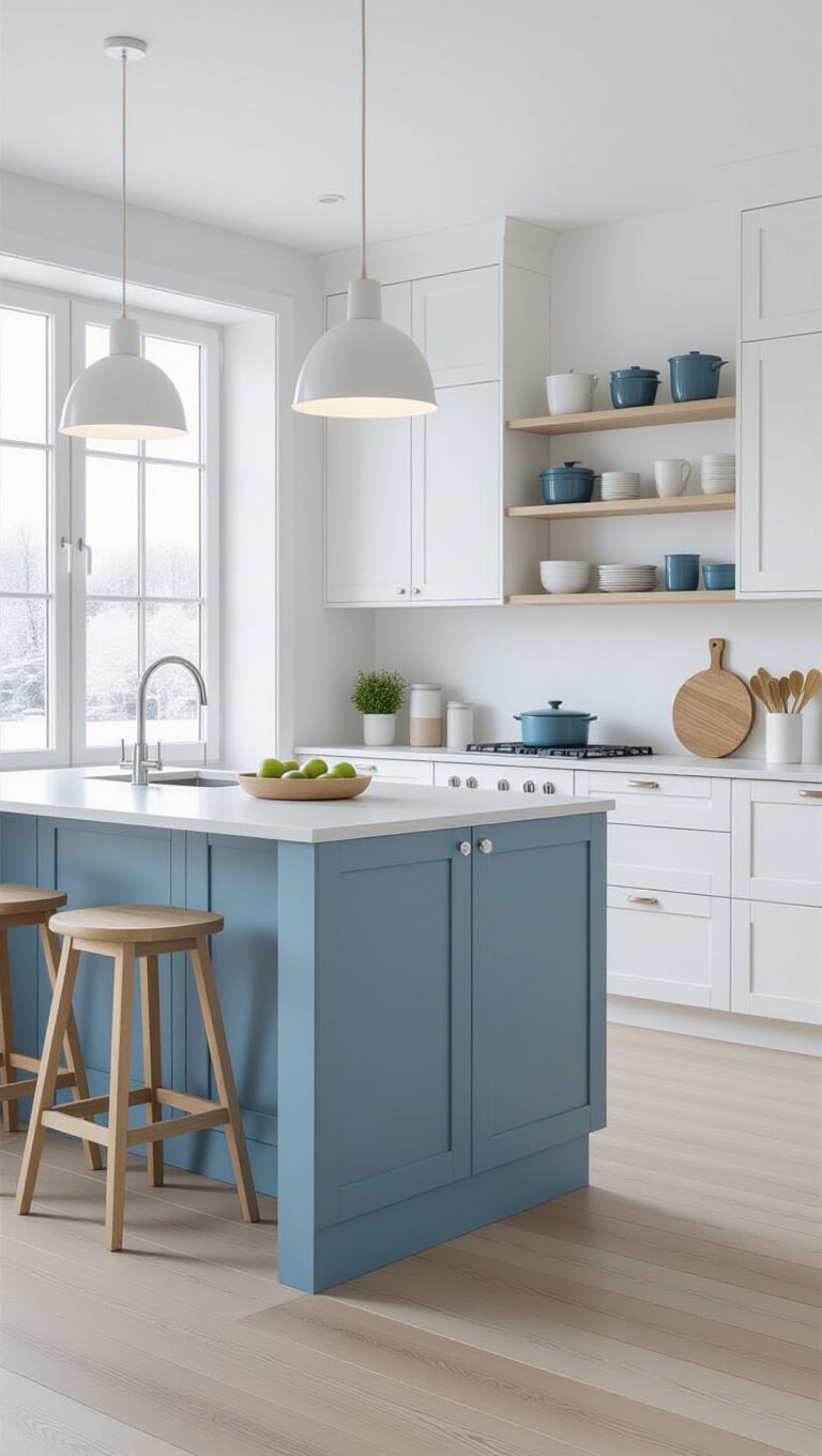 Scandinavian Blue and White Kitchen Retreat