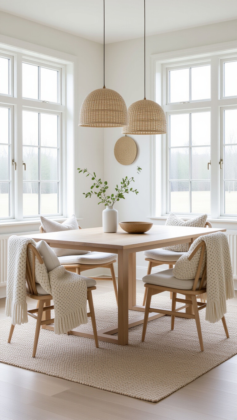 Scandinavian Boho Fusion Dining Room