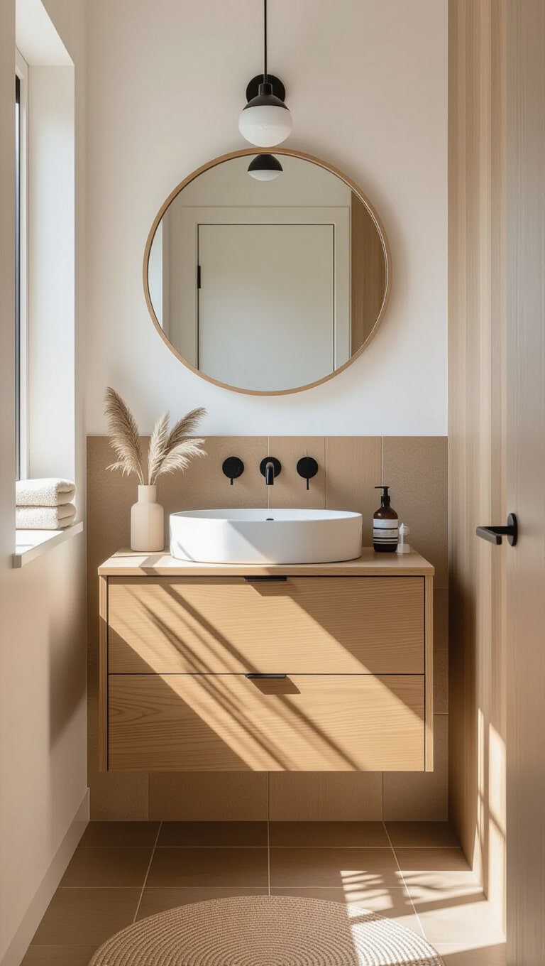 Scandinavian Brown Bathroom Simplicity