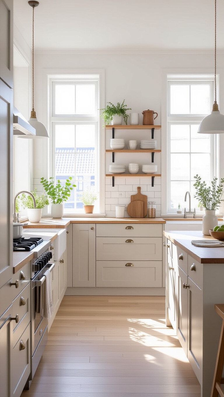 Scandinavian Brown Painted Cabinets