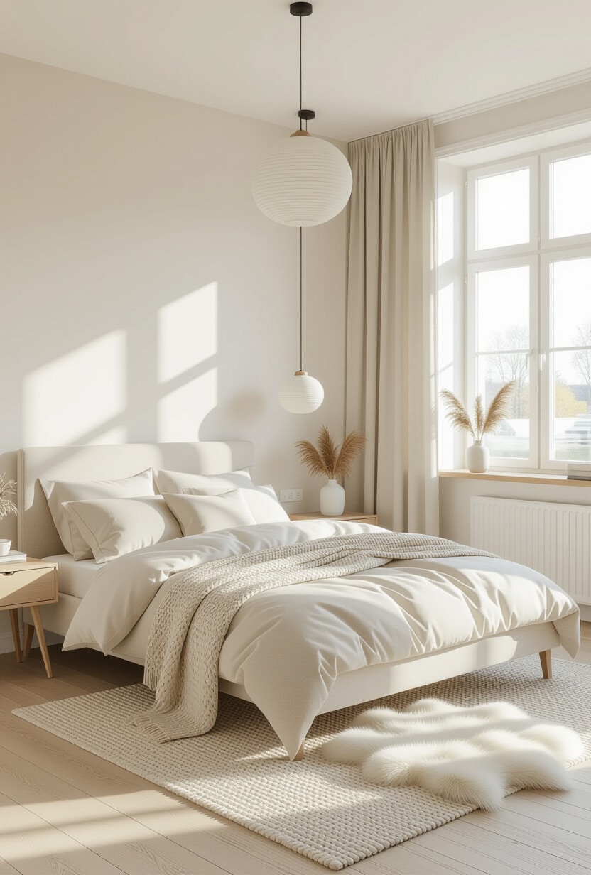 Scandinavian-Inspired Cream and Beige Bedroom