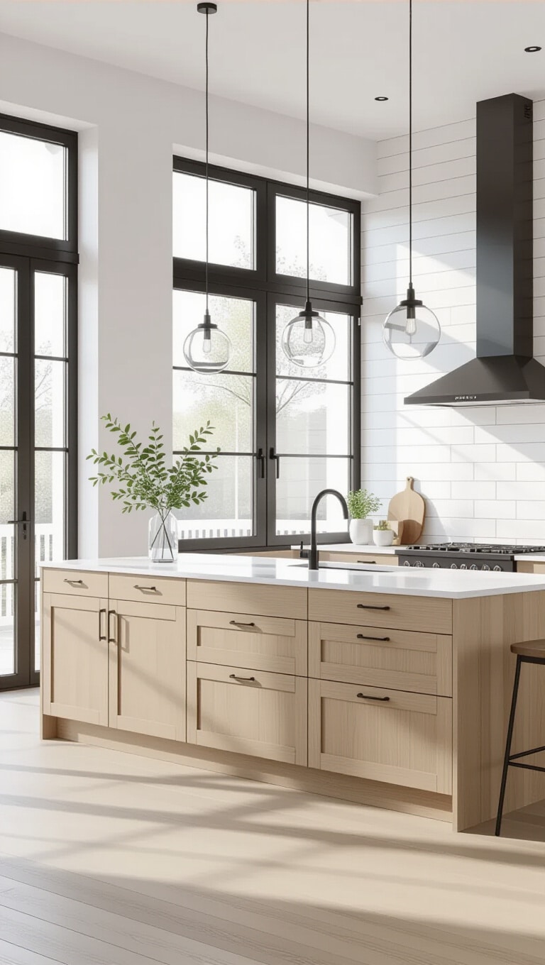 Scandinavian-Inspired Light Brown Kitchen