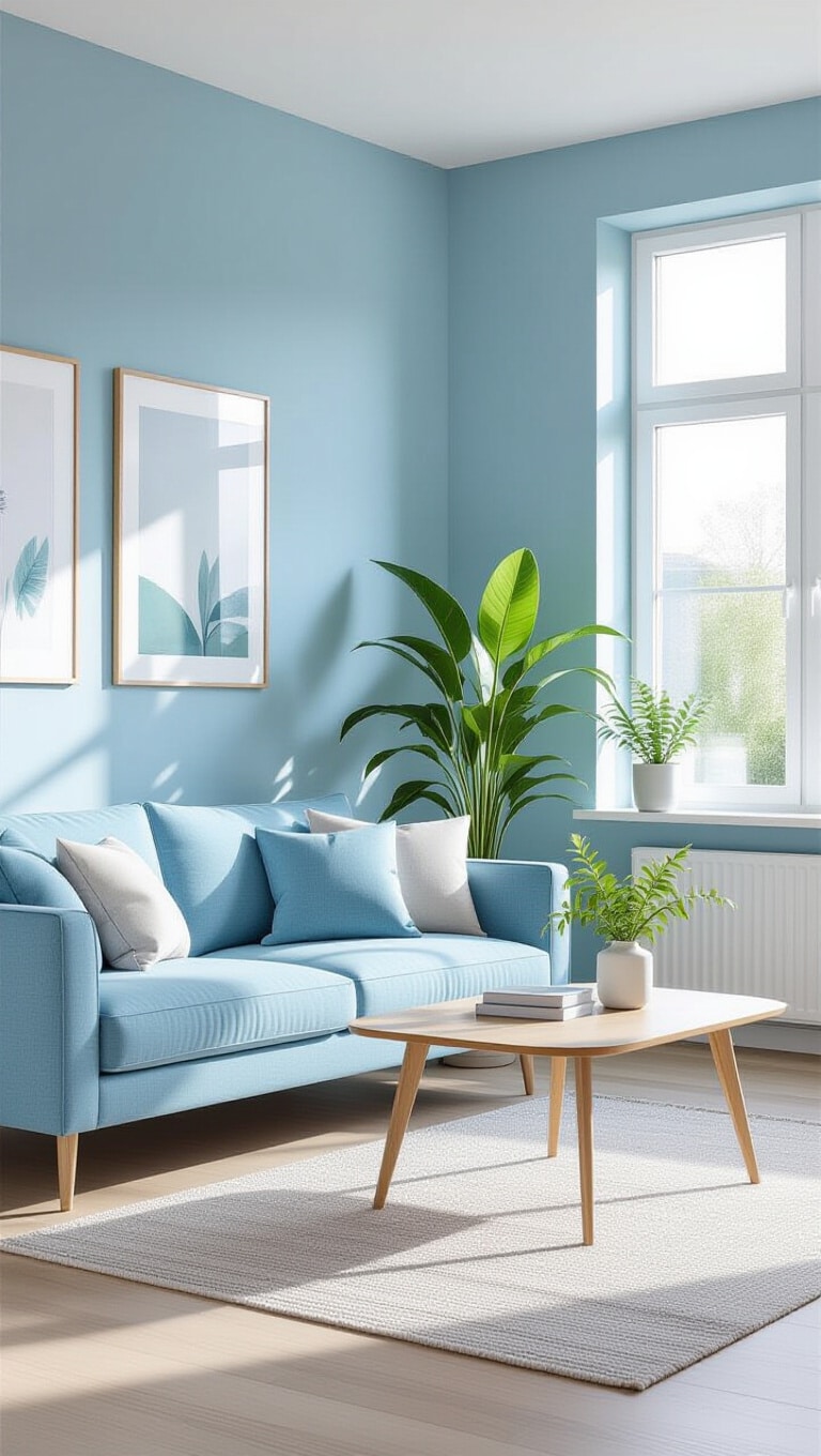Scandinavian Light Blue Living Room
