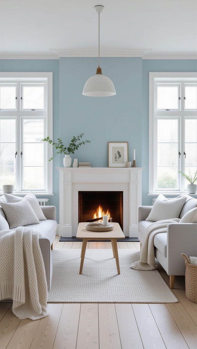 Scandinavian Light Blue Living Room