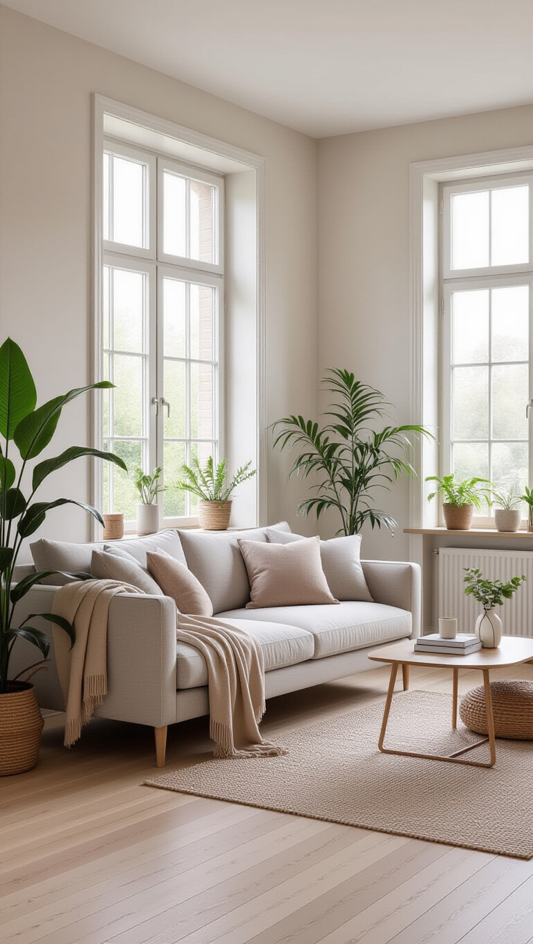 Scandinavian Light Brown Living Room