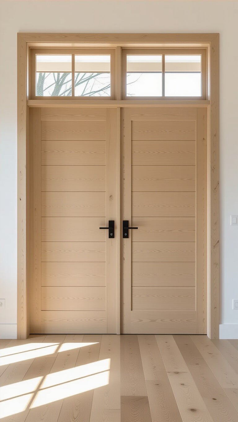 Scandinavian Light Wood Double Doors