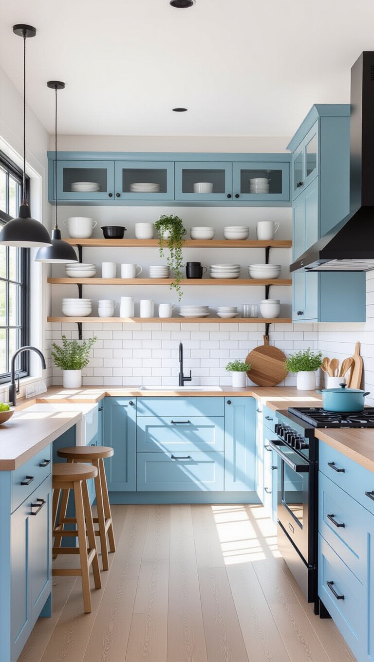 Scandinavian Sky Blue Kitchen Oasis