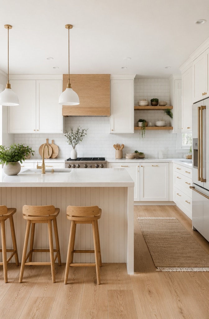 Scandinavian White and Brown Kitchen Design