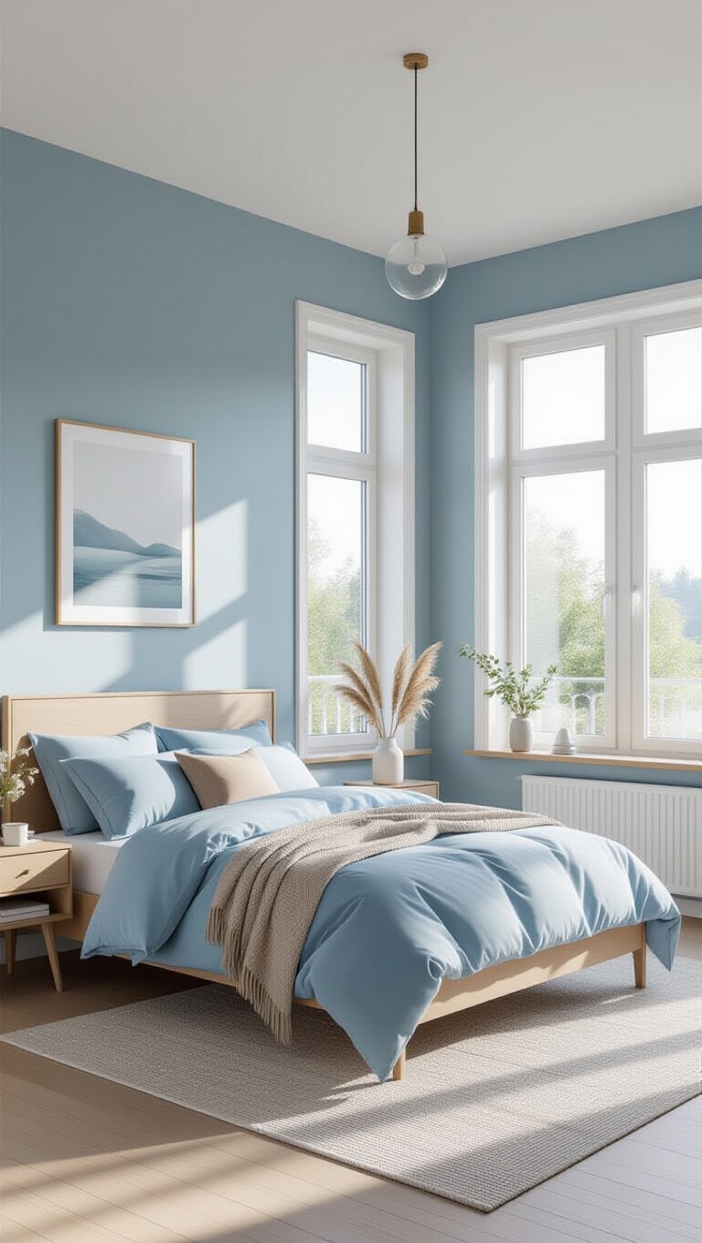 Serene Soft Blue Bedroom Walls
