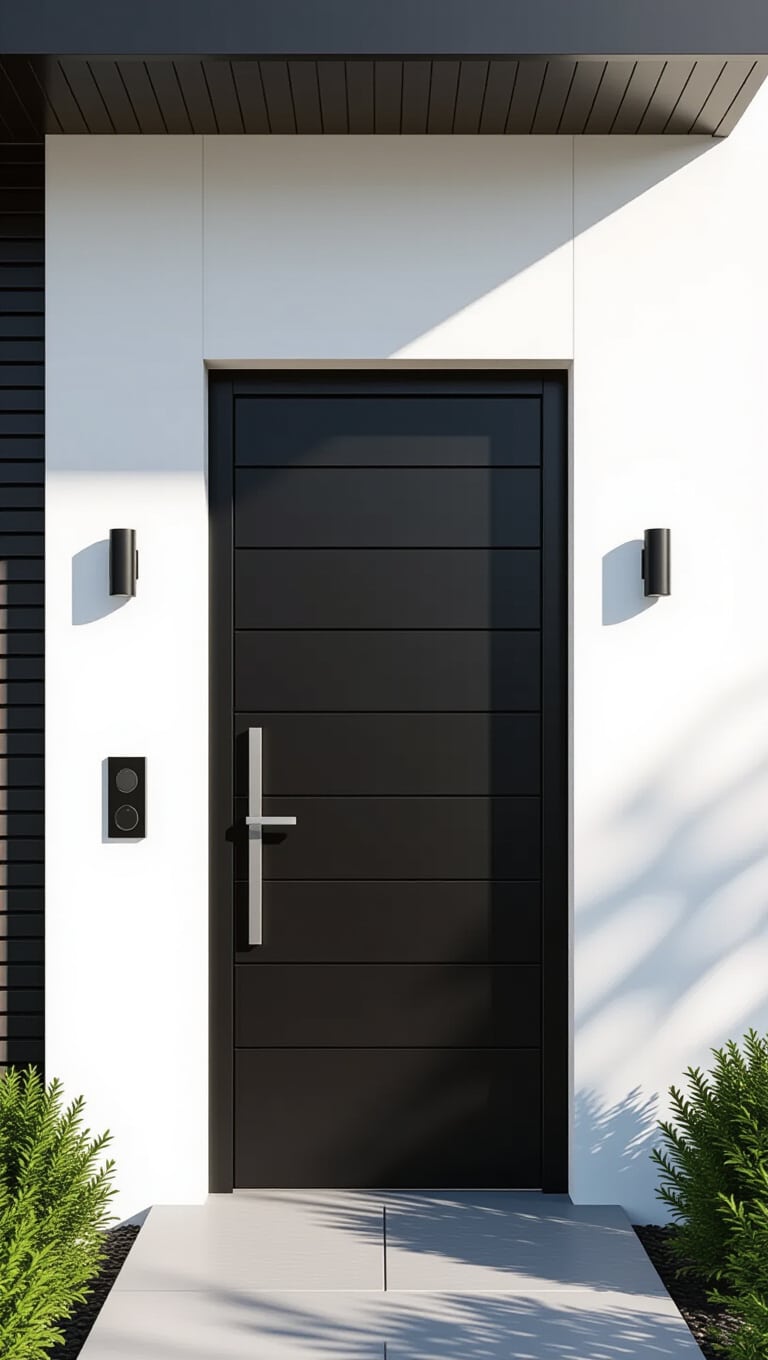Sleek Black Matte Safety Door
