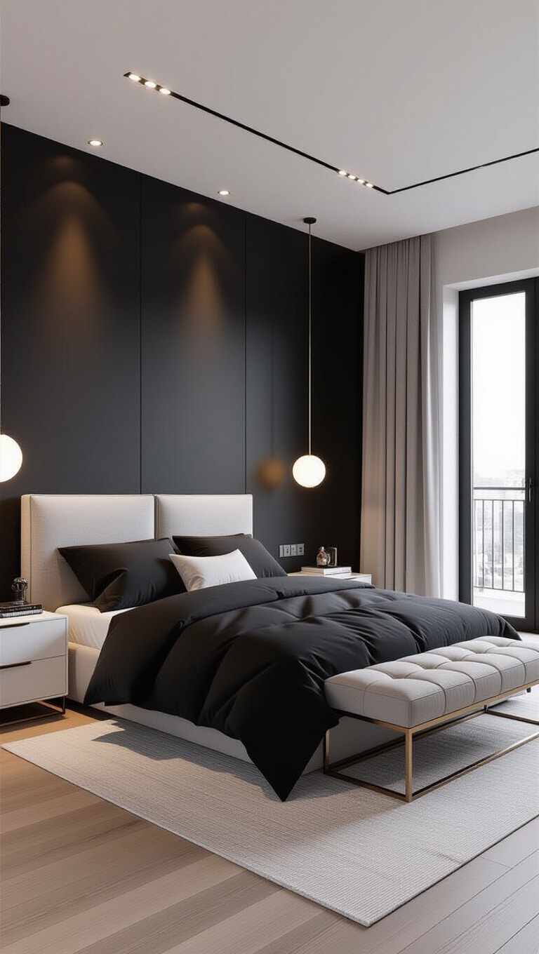 Sleek Black Matte Statement Walls