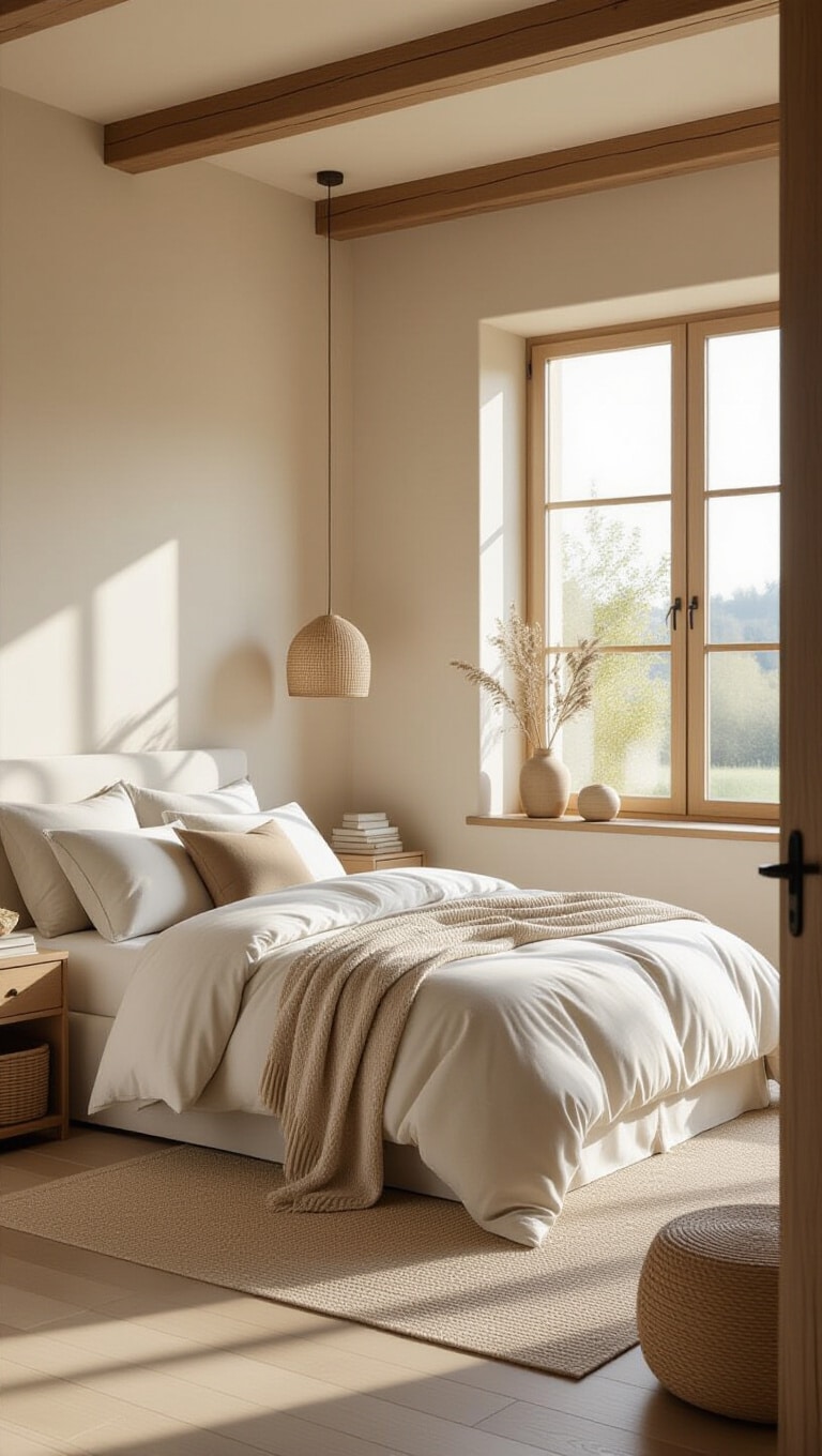 Soft Earth Tone Clean Girl Bedroom