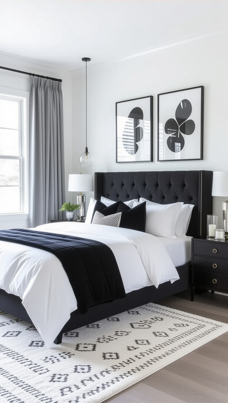Sophisticated Monochrome Bedroom