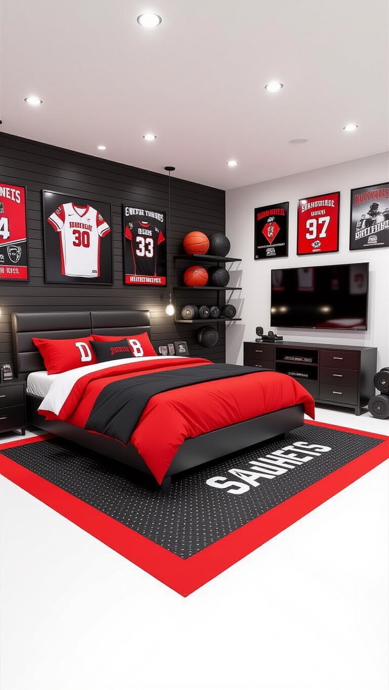 Sporty Athletic Men’s Bedroom