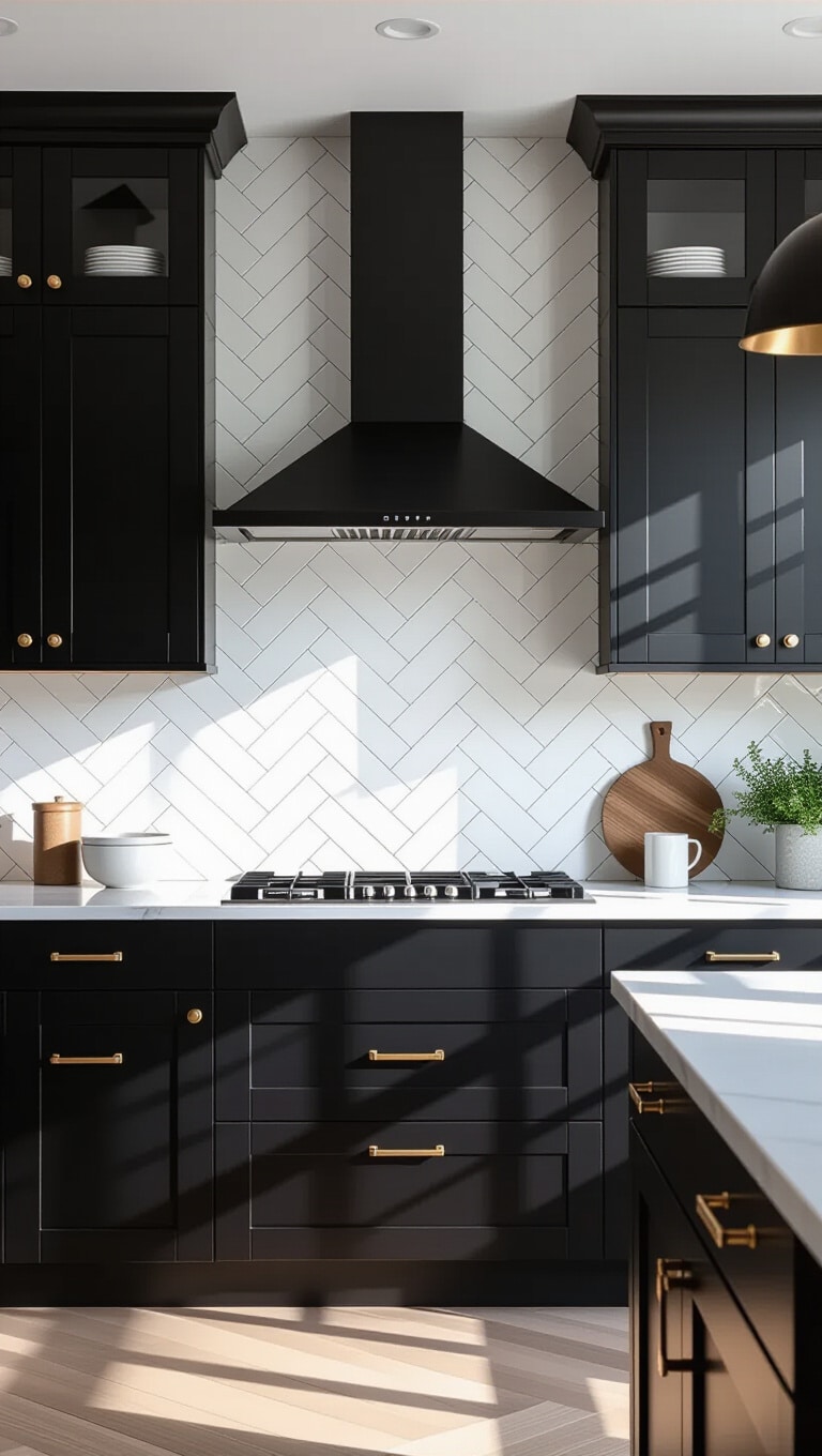 Subway Kitchen Tiles with Chevron Pattern