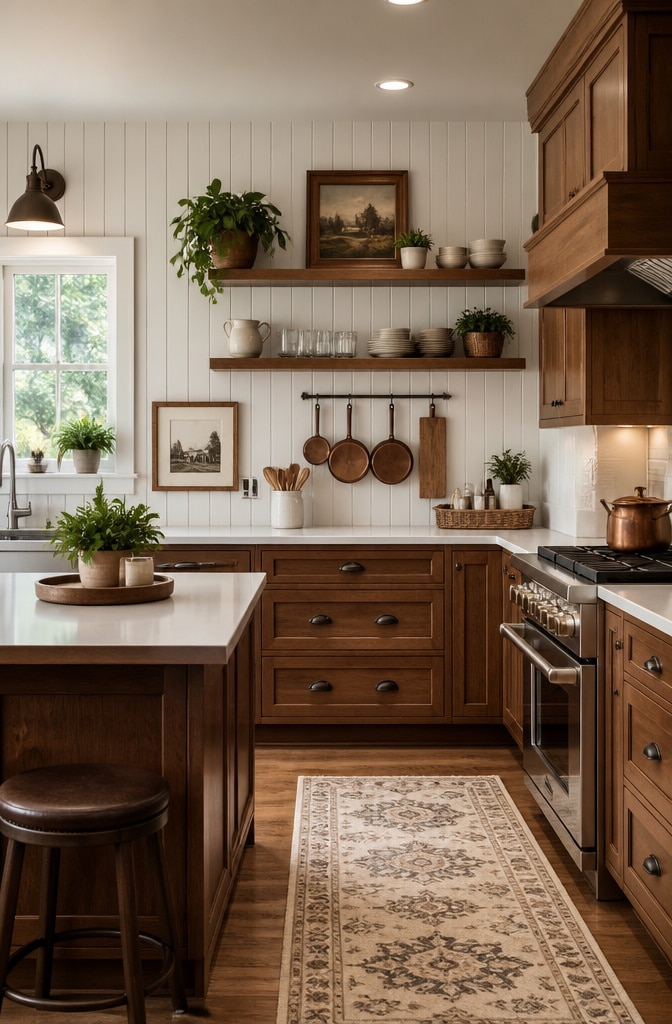 Textured White Beadboard Backsplash