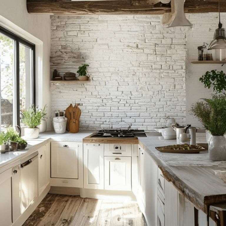 Textured Whitewashed Brick Tiles