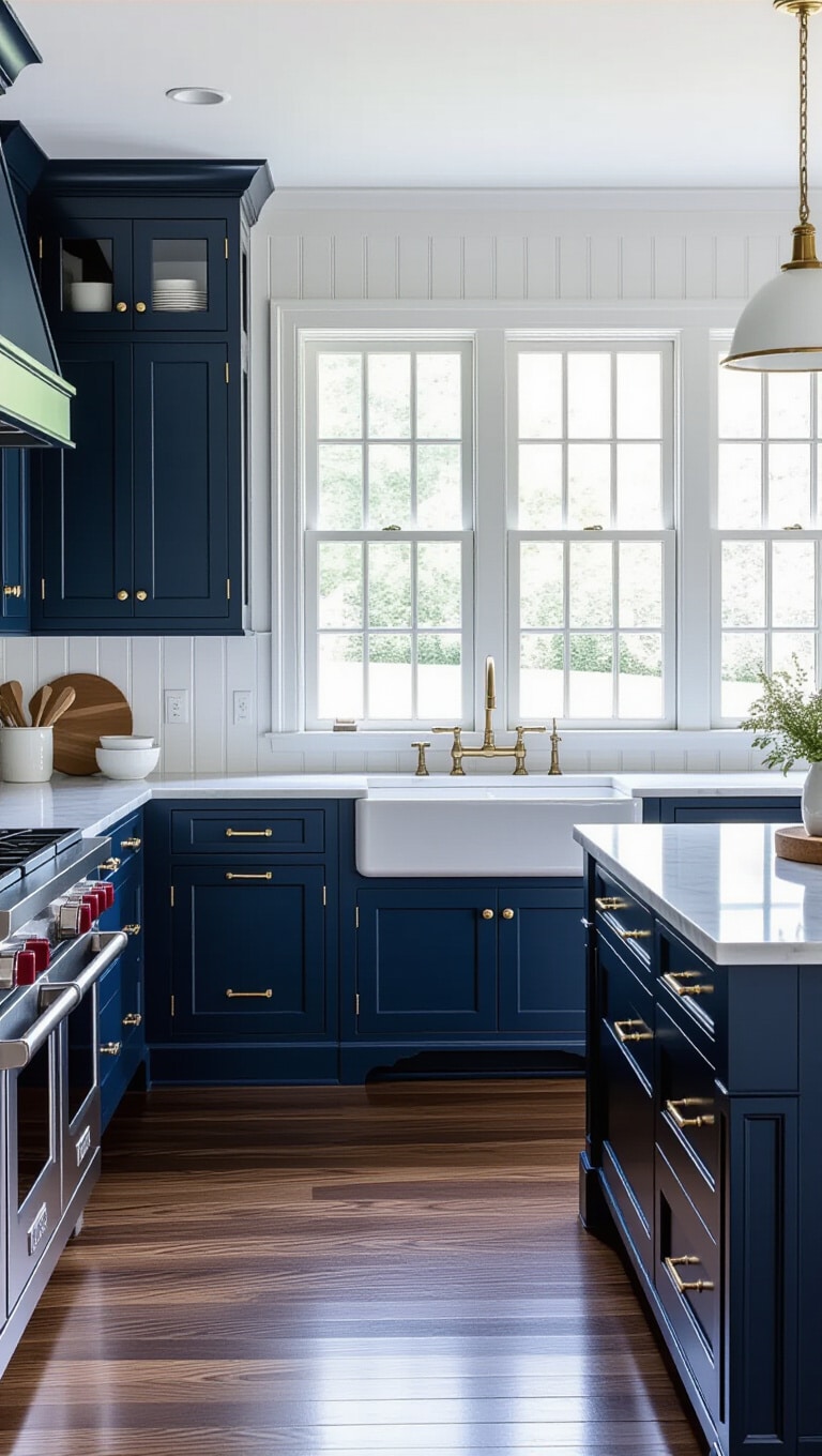 Traditional Blue and White Colonial Kitchen