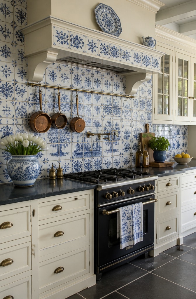 Traditional Blue Delft Pattern Tiles