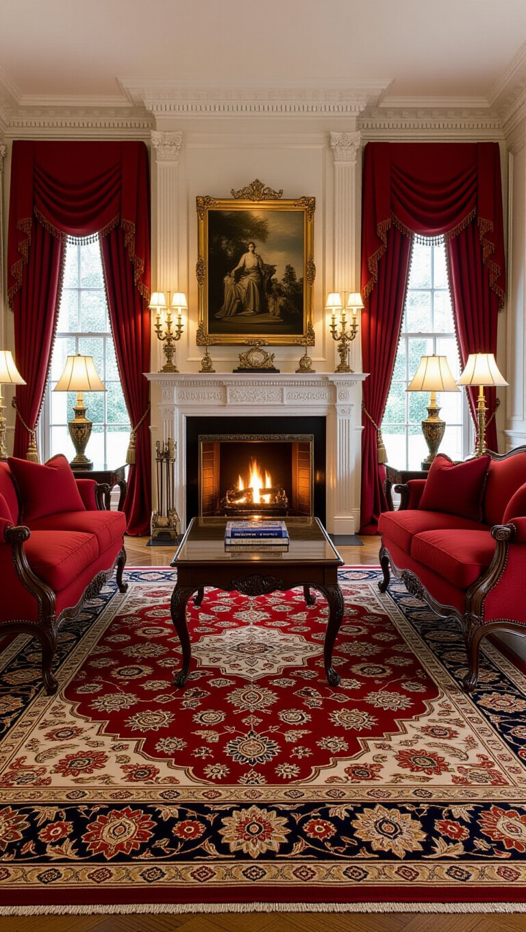 Traditional Brown Rug Living Room