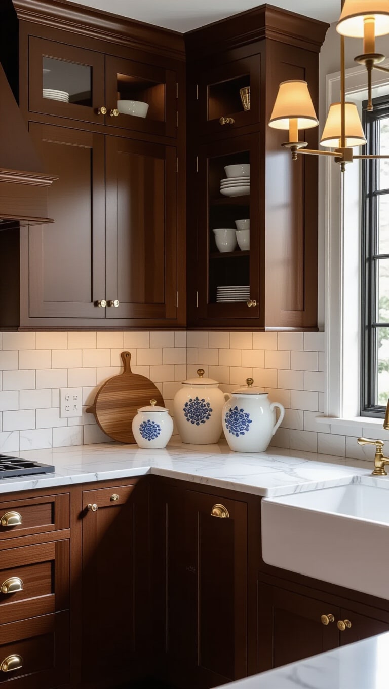 Traditional Classic Marble Corner Counter