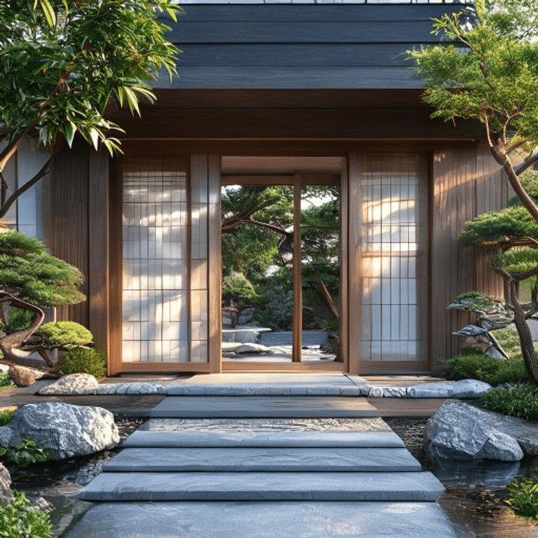 Traditional Japanese Shoji Door Entrance