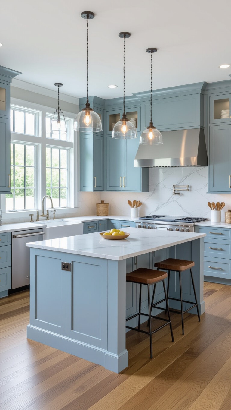 Transitional Sky Blue Kitchen Blend