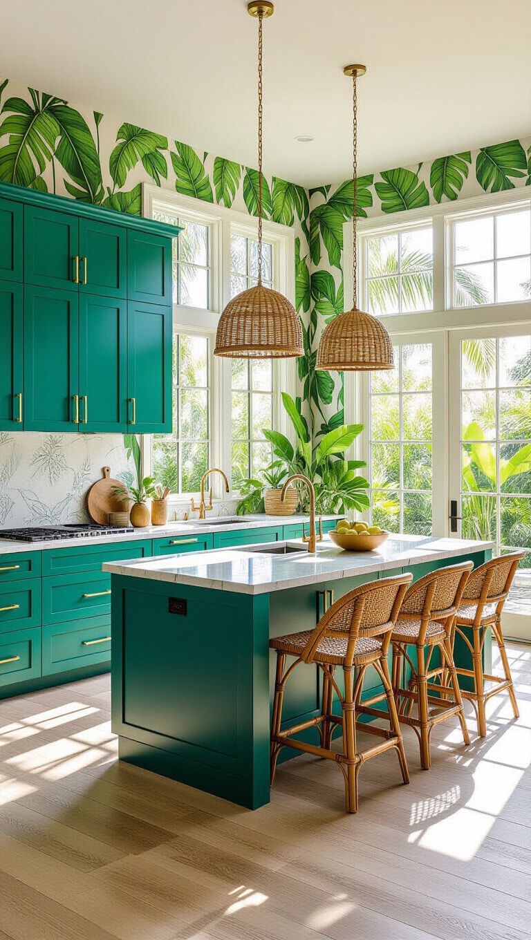 Tropical Blue and Green Kitchen Oasis