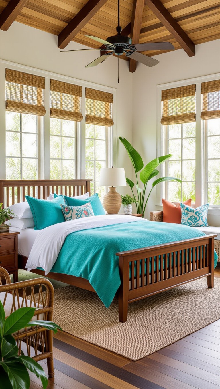 Tropical Island Dark Brown Bed Frame Bedroom